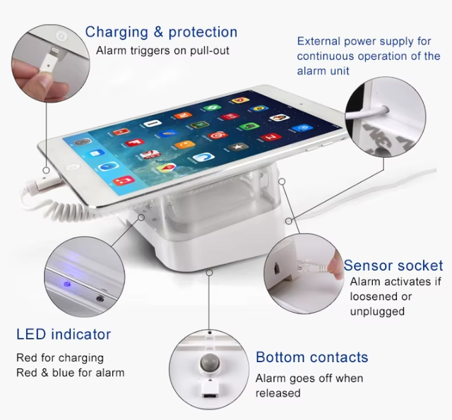Anti Theft iPad Security Display EAS PC iPad Anti Theft Tablet Holder Alarm Wire Pull Box Display Security Anti-theft Tablet