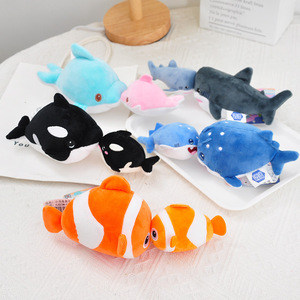 アニマルキスストレッチ振動ぬいぐるみ人形の快適さかわいいサメイルカ水族館ピエロ魚刺繍PPコットンぬいぐるみ - Product Image 2