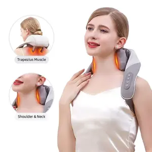 Yeni varış kabartma boyun ağrısı yükseltilmiş versiyonu elektrikli 3D Shiatsu yoğurma sırt ve boyun masajı omuz masajı