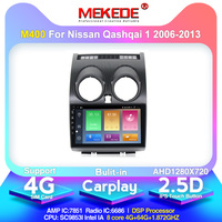 MEKEDE-M Commande Vocale Android 9 4 Voiture Vidéo DVD Radio Lecteur Audio pour Nissan Qashqai 2007-2009 Système de Navigation GPS CFC