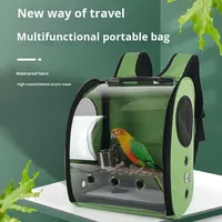Sac à dos de transport pour perroquet et oiseaux, portable, étanche, transparent, à motif uni, en tissu Oxford, avec fermeture éclair