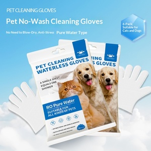 Guantes de Limpieza en Seco para Mascotas Surepawzy, para Perros y Gatos, Sin Enjuague, Desodorantes, Juego Personalizado de 6 Piezas - Product Image 1