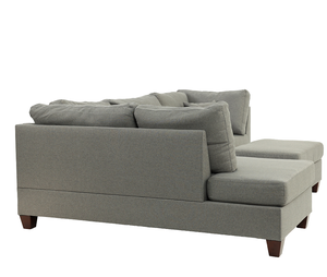 3-<b>PC</b> L-Shape Convertible Fabric Sectional Sofa <b>Set</b> in Gray for Apartment - Product Image 6