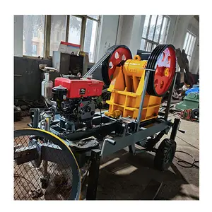 Venda direta da fábrica máquina trituradora de mandíbula de calcário com funil e roda triturador de mandíbula móvel com motor diesel preço para venda