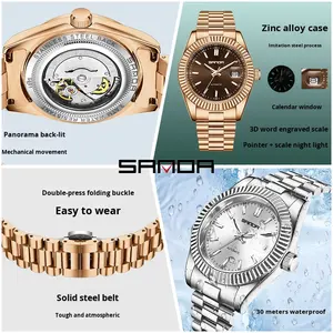 นาฬิกาข้อมือผู้ชาย Suxuan <span class=keywords><strong>Cadisen</strong></span> C8125M รุ่นหรูหรา พร้อมปฏิทินแบบใหม่ กันน้ำลึก 100 เมตร ตัวเรือนสแตนเลส กระจกแซฟไฟร์ สายหนัง - Product Image 2