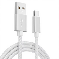 Kabel Data USB-A ke Type-C 5V 2A dengan Jalinan Nilon, Harga Grosir Pabrik Terjangkau, Laris untuk Ponsel Android dan iPhone