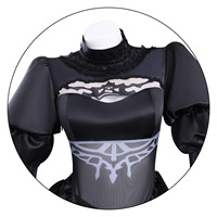 Costume de cosplay YoRHa 2B, perruque, jeu d'anime NieR Automata, robe de mariée noire, tenue de fête d'Halloween pour femmes