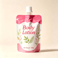 Pochette cosmétique personnalisée imprimée, résistante à l'humidité, en aluminium, avec bec verseur et bouchon à vis
