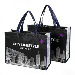 Sac fourre-tout publicitaire laminé non tissé, imperméable, réutilisable, imprimé sérigraphié, OEM ODM, pour promotion scolaire - Product Image 1