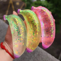 Jouet Squishy Banane Scintillant à la Maltose, Vente Chaude - Jouet Sensoriel Anti-Anxiété Mignon pour Enfants à Presser