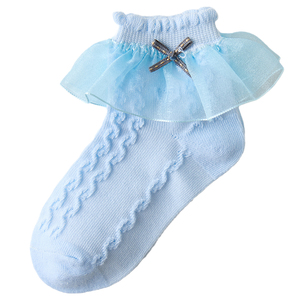 Ventas directas de fábrica Estilo coreano barato Medias encantadoras Encaje Volantes Arco Calcetines de bebé - Product Image 4