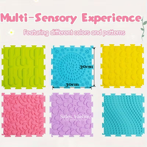 Juego de Tapetes Sensoriales para Autismo, Baldosas Táctiles de Silicona para Niños, Equipo de Terapia OT para Sala Sensorial - Product Image 3