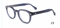 Monture de lunettes optiques unisexe à monture complète ronde en TR90, style rétro avec rivets, pour verres de prescription classiques