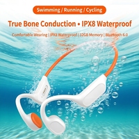 Écouteurs sans fil à conduction osseuse IPX8 pour la natation, oreillettes sportives Bluetooth à tour de cou, étanches avec réduction du bruit