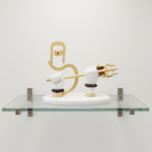 Sculpture métallique artisanale 3D de Shiva avec Trishul, religieuse, antique et moderne, plaquée argent, polie, 4,5 pouces, pour la Pooja quotidienne à la maison - Product Image 1