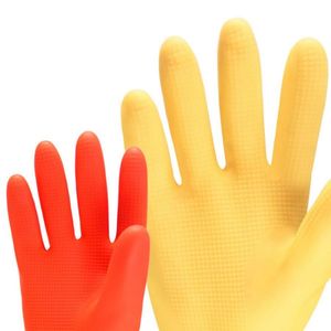 قفازات مطاطية حمراء صناعية طويلة للغاية 38 سم مقاومة للزيت والمواد الكيميائية، قفازات مطاطية منزلية للمطبخ وغسيل الملابس - Product Image 6