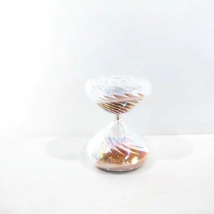Vente en gros <span class=keywords><strong>sablier</strong></span> créatif en verre soufflé à la main <span class=keywords><strong>sablier</strong></span> 5 minutes en couleur arc-en-ciel design rayé décoration de table - Product Image 1