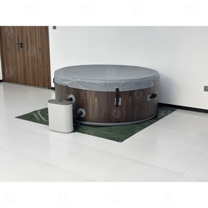 Vasca Idromassaggio Gonfiabile in PVC Effetto Legno, Design Rotondo, per 4/6 Persone, Capacità 550L, Uso Interno ed Esterno - Product Image 5