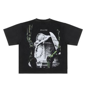 OEM Fabricantes de diseñador de marca Drop Shoulder Cropped Boxy Unisex 100% algodón ácido lavado camiseta sublimación camiseta - Product Image 2