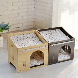 Prix de gros de haute qualité maison pour chat en bois maison pour chat lit pour animaux de compagnie lit pour chat lit pour animaux de compagnie maison intérieure - Product Image 3