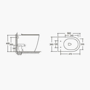 El más nuevo baño de color blanco montado en el suelo de cerámica china WC porcelana p-trap inodoro <span class=keywords><strong>flotante</strong></span> de una pieza - Product Image 6