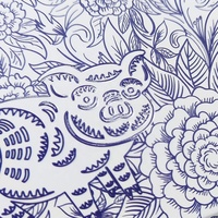 Caja de Cartón Rígida Plegable de Estilo Nacional Chino en Porcelana Azul y Blanca, Caja con Fondo de Cierre Automático e Impresión Interior Personalizada