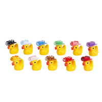 Figurine de canard cowboy mignon en résine avec chapeau, pour jardin féerique, mini ornement de gâteau, décoration de bureau, cadeau de fête, vente en gros, bricolage, jouet