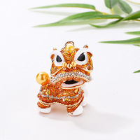 Mengda porte-clés chinois traditionnel lion cristal strass porte-clés haute Kylin lion danse porte-clés à vendre