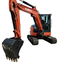 Mini-excavatrice Kubota KX057-4 d'occasion avec lame de démolition, 5,5 tonnes, KX057, excavatrice d'occasion, fonction de bras rotatif sans queue
