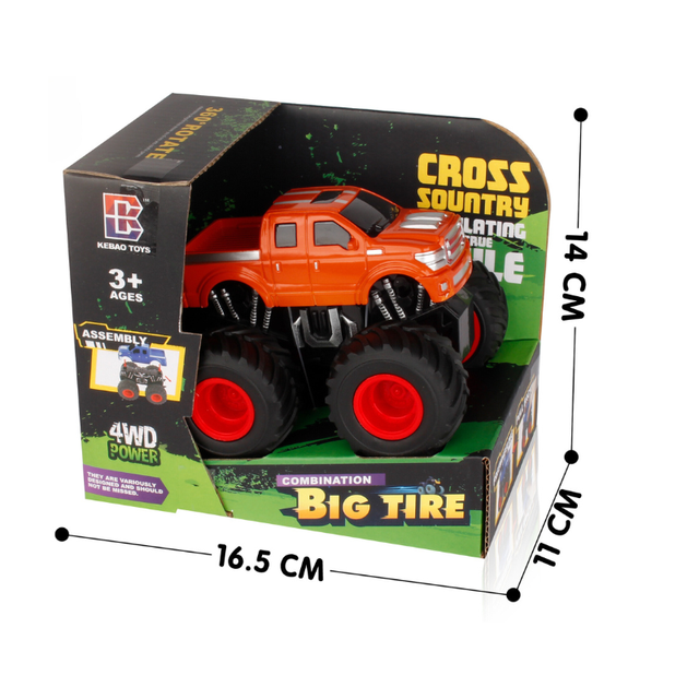 PANDAS 360 Rotating Plastic 4WD Inertia Monster Truck Diecast Toy Boys' Off-Road Vehicle Pickup Truck Stunt Spinning Toy