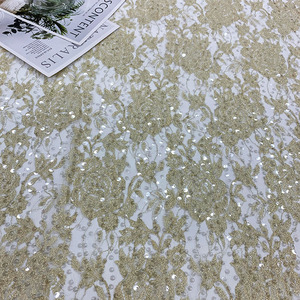 Tessuto <span class=keywords><strong>in</strong></span> <span class=keywords><strong>Pizzo</strong></span> <span class=keywords><strong>Francese</strong></span> Floreale <span class=keywords><strong>in</strong></span> Nylon Morbido con Rete Metallica Dorata a Basso Prezzo all'Ingrosso per Abiti da Sera e Vestiti da Festa - Product Image 2