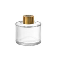 50ml Forme Ronde Reed Diffuseur Bouteille En Verre Transparent Cylindrique Vide Verre Arôme Reed Diffuseur Bouteille 50ml avec Couvercle