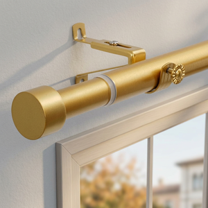<b>Gold</b> <b>Curtain</b> <b>Pole</b> With Wall Brackets Modern Design Easy Installation Cylinder Shape 0.75 0.99 Inch Diameter - Product Image 6