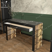 Station de manucure en marbre de luxe léger Tables de salon de beauté pour les ongles Bureau de manucure