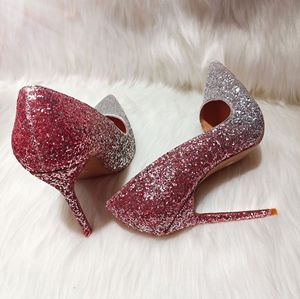 12cm <b>pink</b> Sequins Gradual Silver Shallow mouth High Heels Temperament <b>Wedding</b> <b>Shoes</b> Thin Heels Women <b>Shoes</b> High end sexy height - Product Image 6