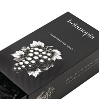 Boîte d'emballage de savon artisanal personnalisée en papier couché, design tiroir coulissant, motif raisin, forme rectangulaire - Boîte cadeau pour