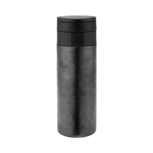 Botella de agua aislada de 400ml, botella de titanio para beber, frasco de Metal a prueba de fugas, cantimplora térmica de boca ancha para deportes, plata y negro - Product Image 4