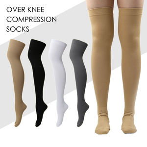 Chaussettes <span class=keywords><strong>de</strong></span> compression unies à haute compression, au-dessus du genou, pour la course à pied, la randonnée et le cyclisme - Product Image 1