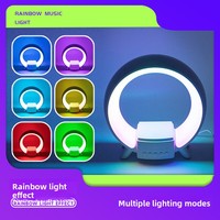 Lampe musicale arc-en-ciel, lampe de chevet avec haut-parleur, chargeur sans fil, lumière ambiante colorée, lampe de bureau, veilleuse intelligente
