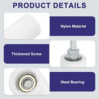 Support de rouleau de guidage pour portail coulissant, rouleau en nylon pour portes coulissantes
