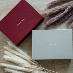 Boîte à photos en lin gaufré, boîte à photos d'anniversaire en lin, boîte à souvenirs de boudoir, emballage cadeau pour lui, petit ami, mari, boîtes à souvenirs de mariage - Product Image 3