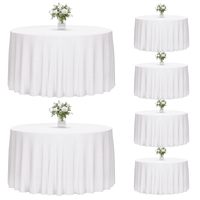Lot de 6 nappes en lin blanc de 120 pouces, lavables, durables, écologiques, pour mariage, fête, banquet, Noël, anniversaire