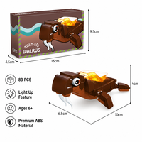 Ensemble de blocs de construction lumineux personnalisés de 83 pièces, modèle animal 3D à construire soi-même avec briques STEM lumineuses, jouet OEM à marque privée