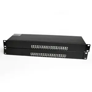 Fiber Optical Converter 1 Pair Single Mode Rack Mount 16 Channel PCM Telephone Fiber Optic To RJ11 Media Converter