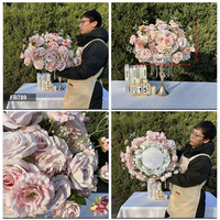 Dekorasi Bunga Pernikahan Modern, Bunga Artifisial Putih, Centerpiece 60cm, Karangan Bunga dan Set Dekorasi Bola Bunga 30cm