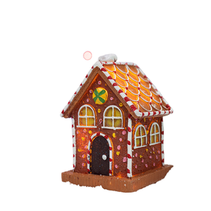 Wholesale Handmade Eco-friendly Resin Gingerbread Christmas <b>House</b> Festive Bulk Holiday Decorations Lighted <b>Doll</b> Shape Craft - Product Image 1