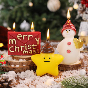 Bougie en <span class=keywords><strong>cire</strong></span> de soja mélangée peinte à la main, motif ours, <span class=keywords><strong>pour</strong></span> l'aromathérapie, ambiance hivernale, décorations, accessoires photo, fêtes de Noël - Product Image 1