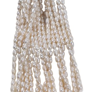 Promotion Perles d'eau douce blanches 5-6mm, forme naturelle semi-finie, pour perles Xiaomi, perles à enfiler, vente en gros Zhuji - Product Image 5