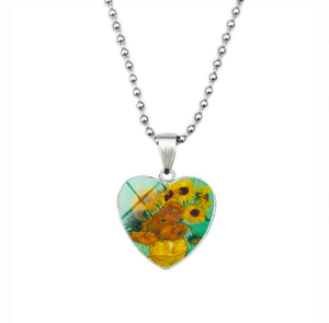 diy personalizado <span class=keywords><strong>Van</strong></span> <span class=keywords><strong>Gogh</strong></span> mona Lisa de aceite pintura estrella y Luna melocotón COLLAR COLGANTE - Product Image 3