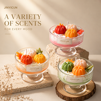 Maßgefertigte Apfel-Kürbis-Torte Duftkerze 182g Glas-Dessertschale Kerze Gemischte Farben Großhandel Private Label OEM Geschenk Deko